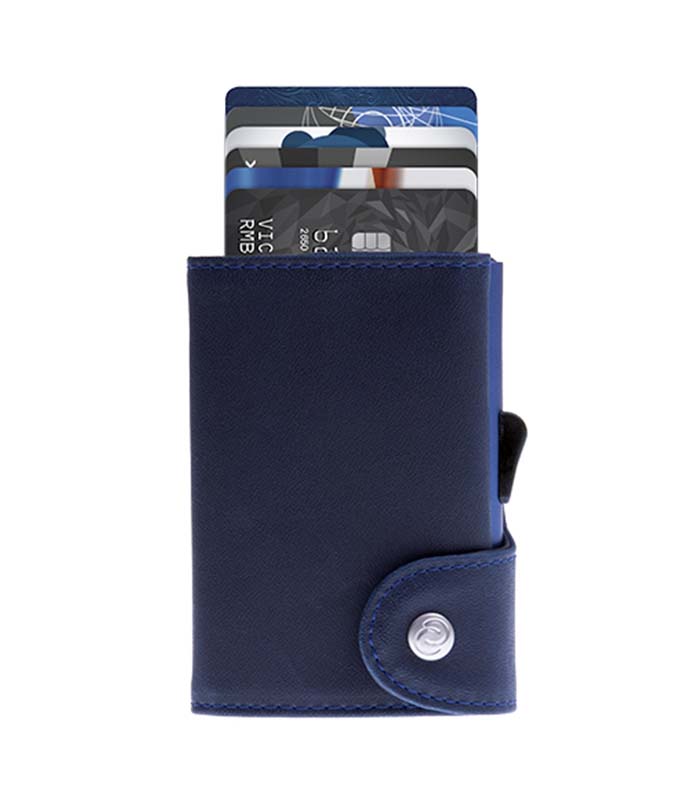 C SECURE Δερμάτινο πορτοφόλι - καρτοθήκη με προστασία RFID NAVAL INDIGO WCH11986 Πορτοφόλια-Καρτοθήκες